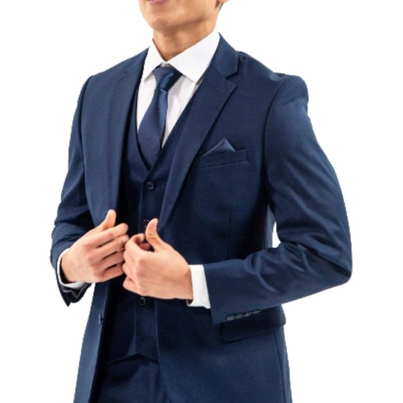 The Modern Groom Midnight Blue Full Suit: Jacket, Pants, Vest, Shirt and Tie